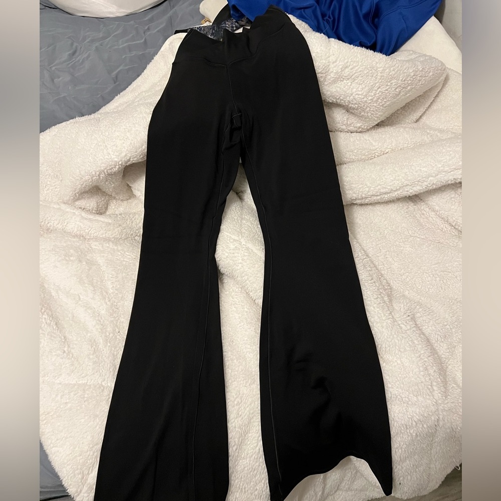 cross over flared leggings